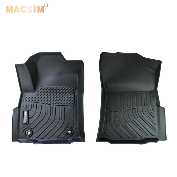 Thảm lót sàn xe ô tô Toyota Fortuner 2017- nay  Nhãn hiệu Macsim chất liệu nhựa TPE cao cấp màu đen