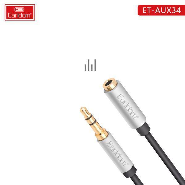 Nối dài tai nghe dài 1m, dây nối dài thêm cho tai nghe Earldom chân tròn 3.5 mm, dùng cho Dj Mixer amply điện thoại ra loa AUX34 - Hàng chính hãng