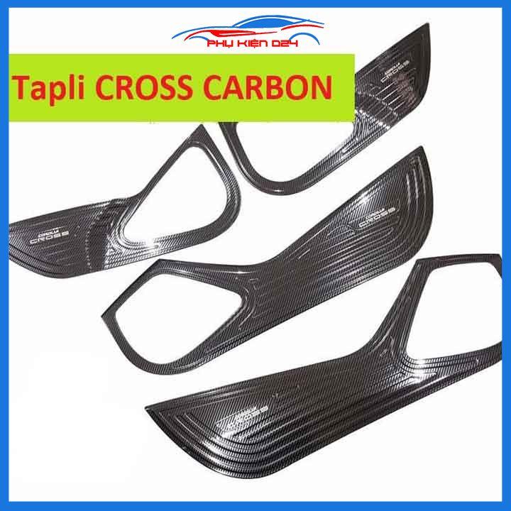 Bộ ốp tapli Corolla Cross 2020-2021-2022 vân cacbon chống xước va đập khi mở cửa và làm đẹp xe