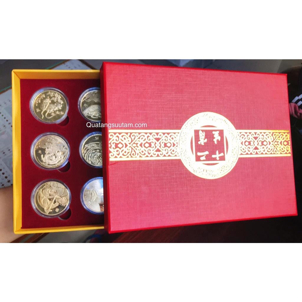 Bộ Quà Tặng Hộp Xu 12 Con Giáp Phong Thuỷ May Mắn,Sang Trong,