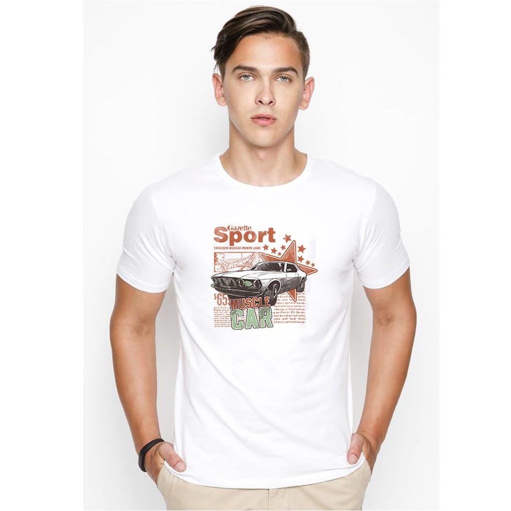 Áo thun nam in hình phong cách đường phố Hàn Quốc vải dày mịn TEE19S108