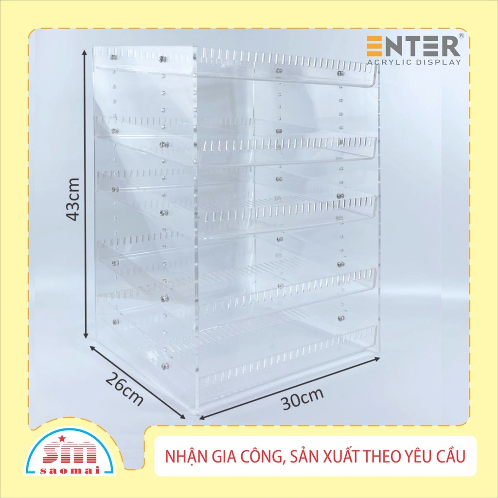 Kệ trưng bày DCHS mica Enter TBNS10 5 tầng 30x26x43cm