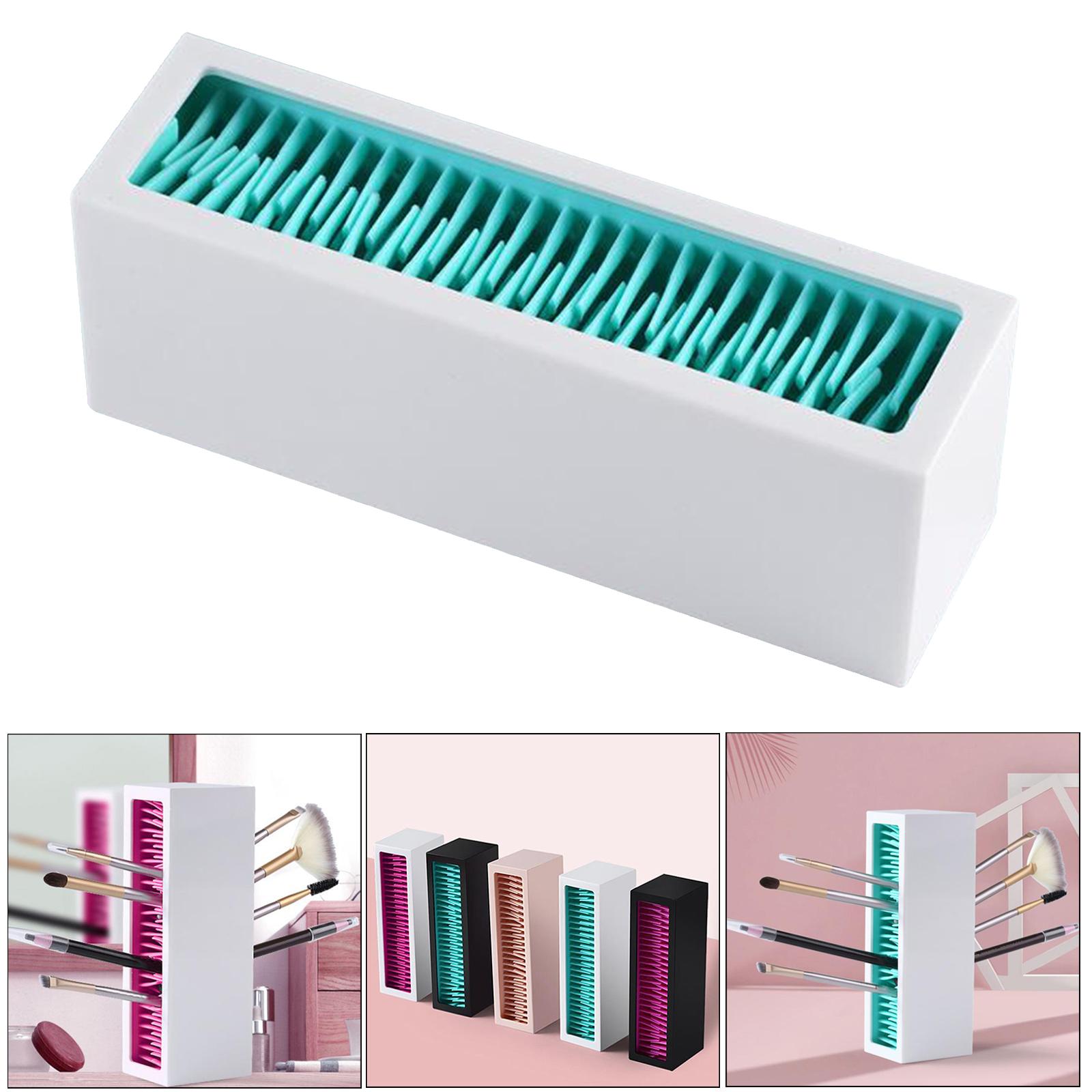 Makeup Brushes Holder Silicone Storage Rack for Cosmetic Tools White Red