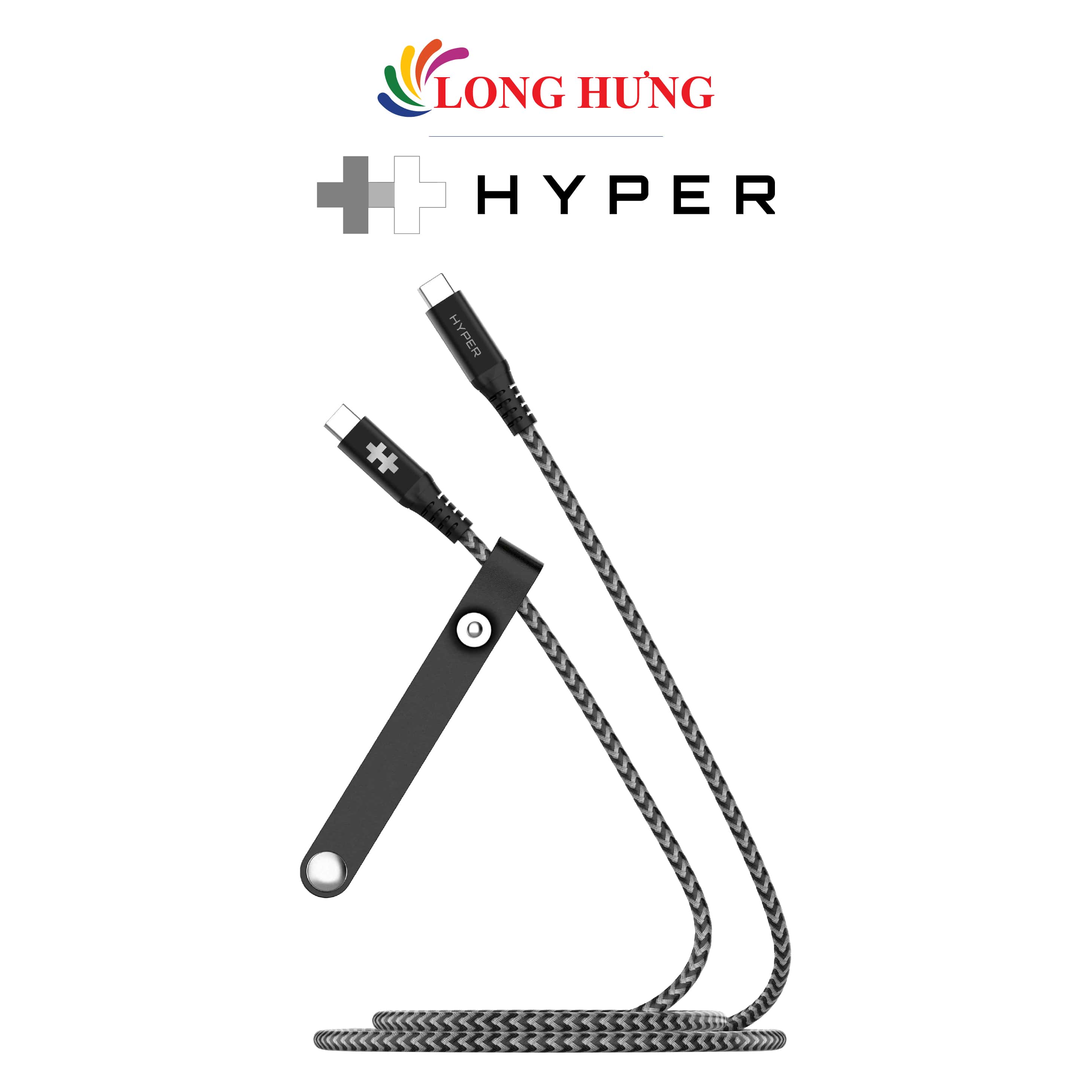 Cáp USB Type-C to Type-C HyperDrive 2m 10GBPS + 100W HD-CBG601 - Hàng chính hãng