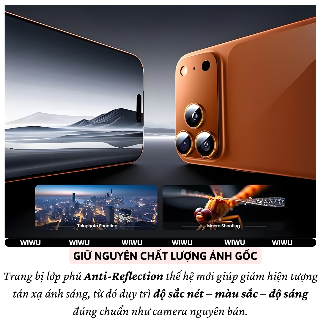 Kính Cường Lực Camera Full Viền TitanGuard cho iPhone 17 Pro Max / iPhone 17 Pro hiệu WIWU Armor Deck AR Chống loa Chống trầy, độ cứng 9H+, Siêu nét 8K, Chất liệu nhôm hàng không, Không làm giảm chất lượng ảnh - Hàng nhập khẩu
