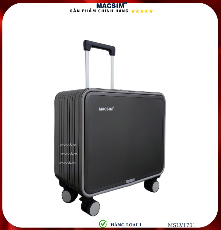 Vali hợp kim nhôm cao cấp Macsim MSLV1701 cỡ 16 inches màu đen, ghi xám hàng loại 1