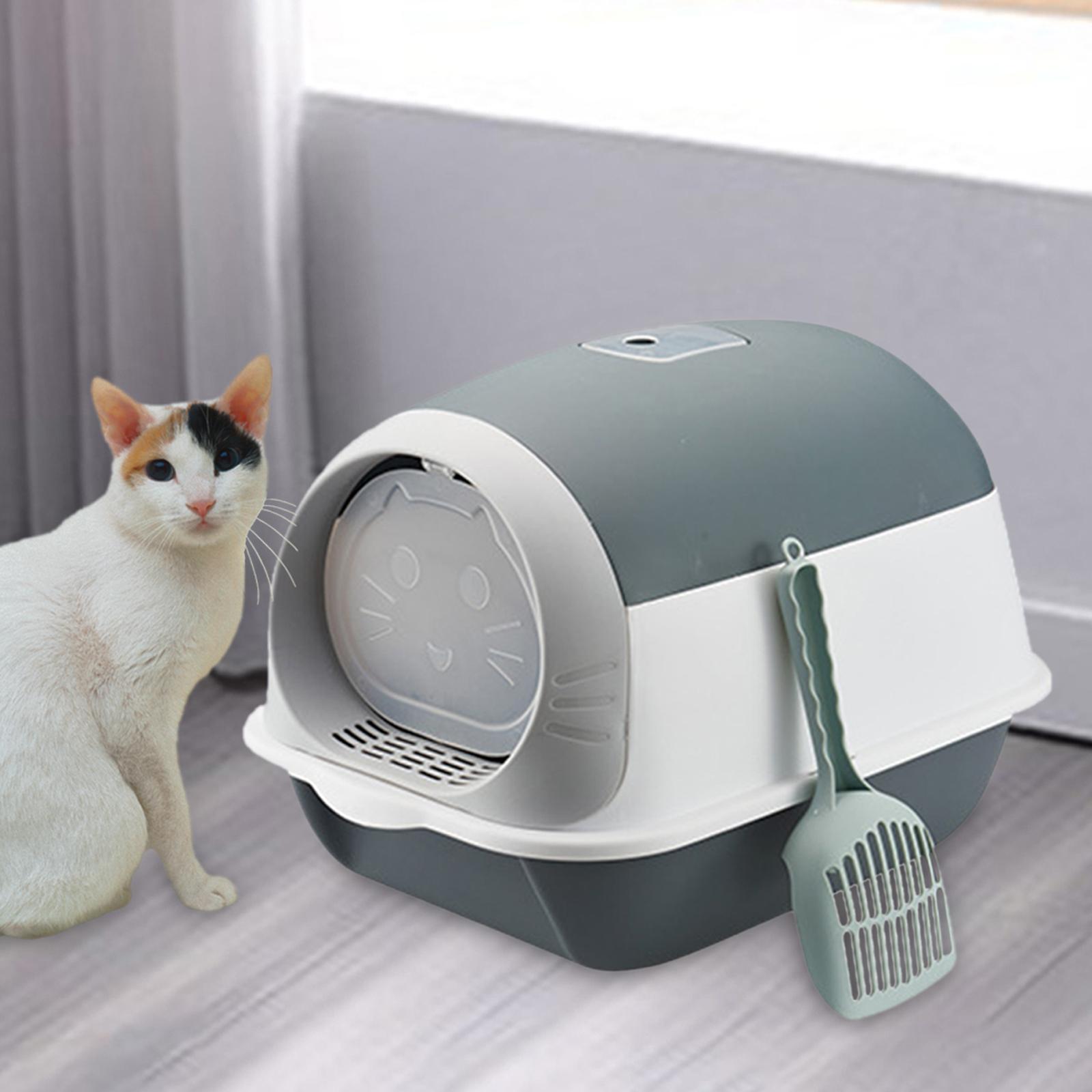 Fully Enclosed Cat Toilet for Indoor Cats Hooded Cat Litter Box Kitten Potty Bedpan Kitty Litter Pan Removable Pet Litter Box Pet Litter Tray