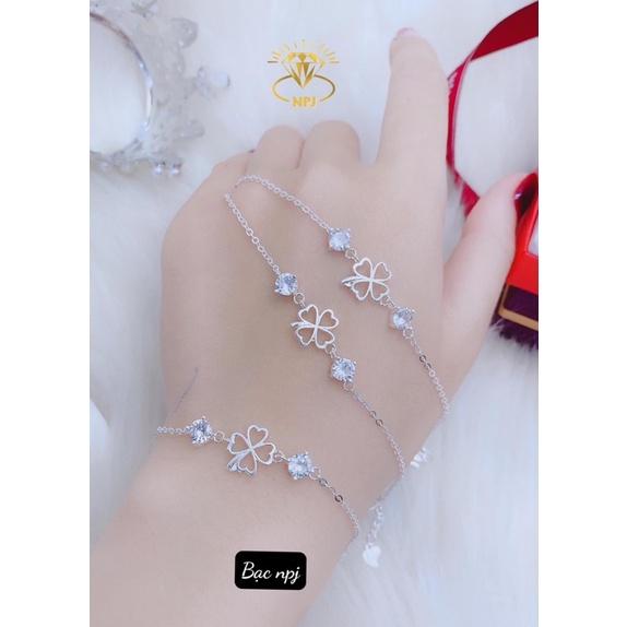 Lắc tay 4 lá, Vòng tay nữ Bạc Ta đơn giản, nhẹ nhàng - Bạc npj