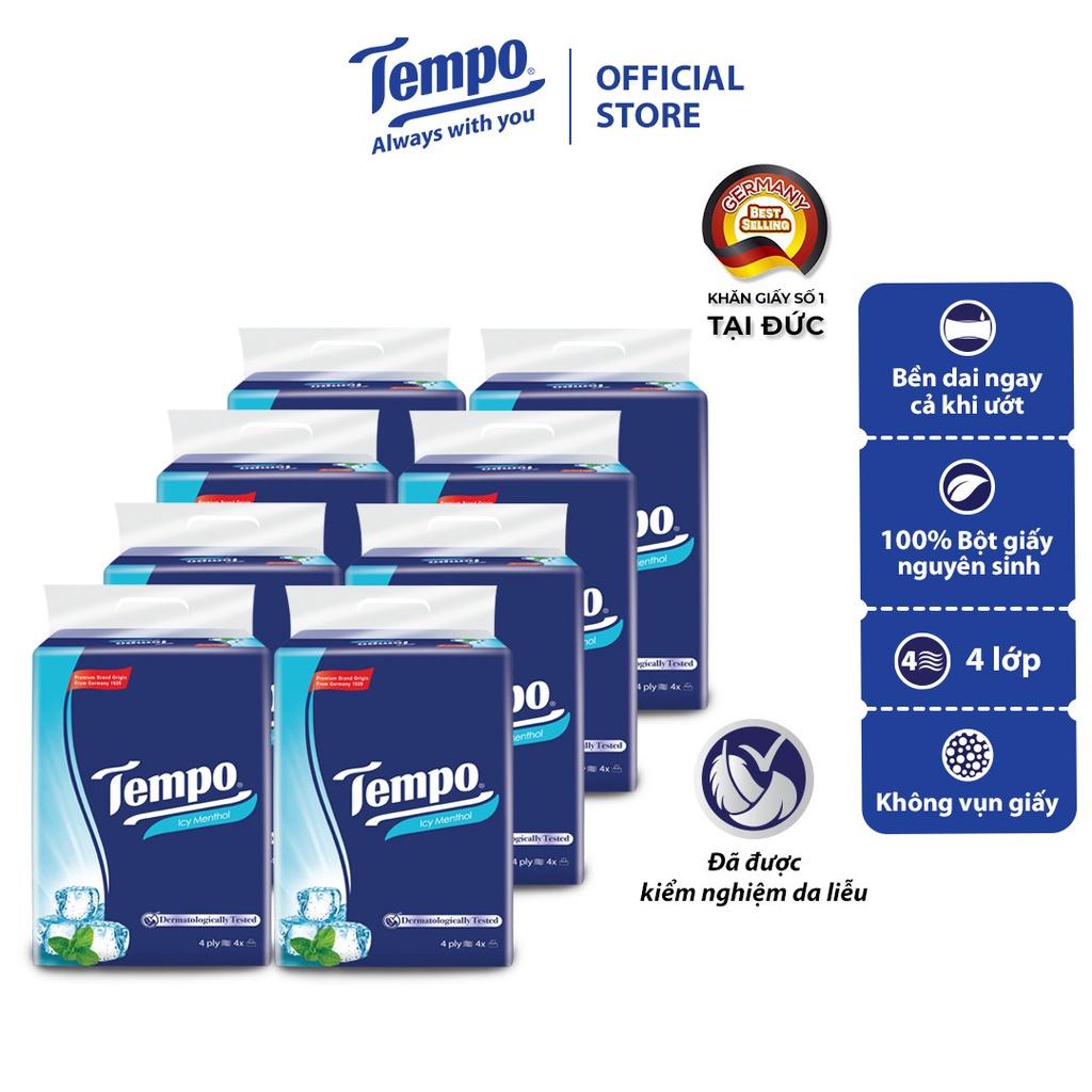 [Mua 8 Lốc Tặng 2 Lốc KHÔNG MÙI, Tổng 10 Lốc] Khăn giấy rút cao cấp Tempo - 4 lớp bền dai, an toàn cho da - Thương hiệu Đức (Lốc 4 gói)