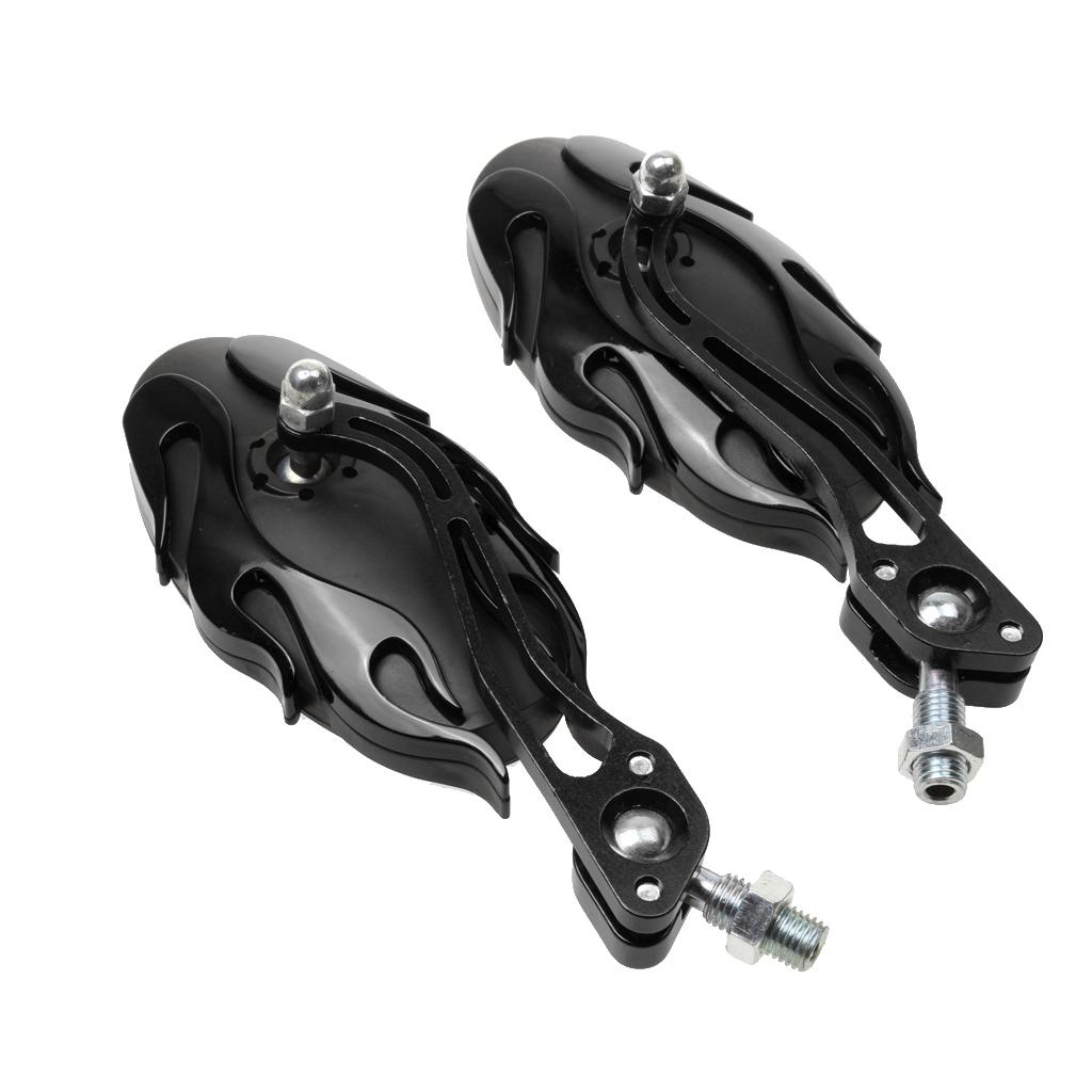 2pcs Black 3/8inch 10mm Rear View Side Mirror for Sport Bike Chopper ATV Quad