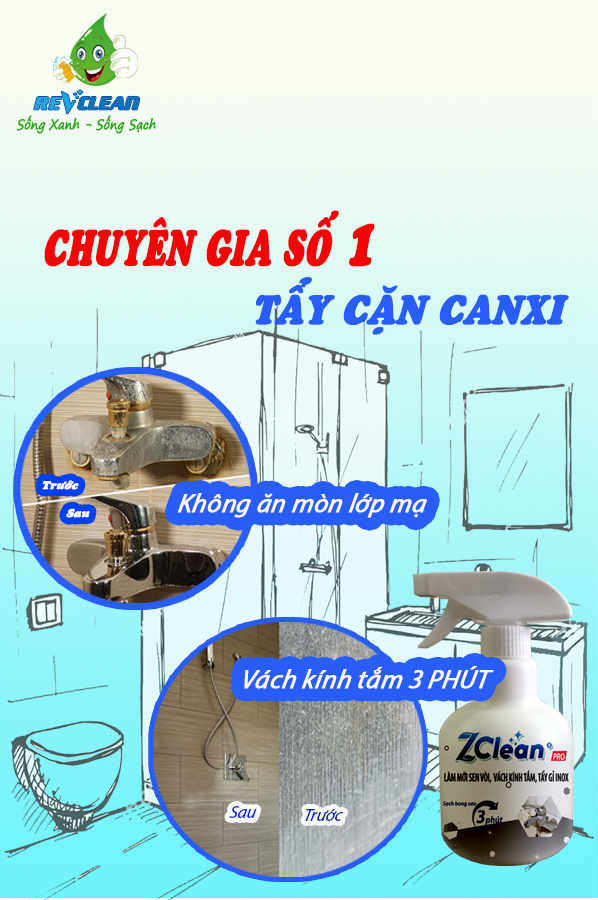 Combo Siêu tẩy PRO : Tẩy cặn Canxi trên sen vòi + Tẩy bồn cầu ố vàng