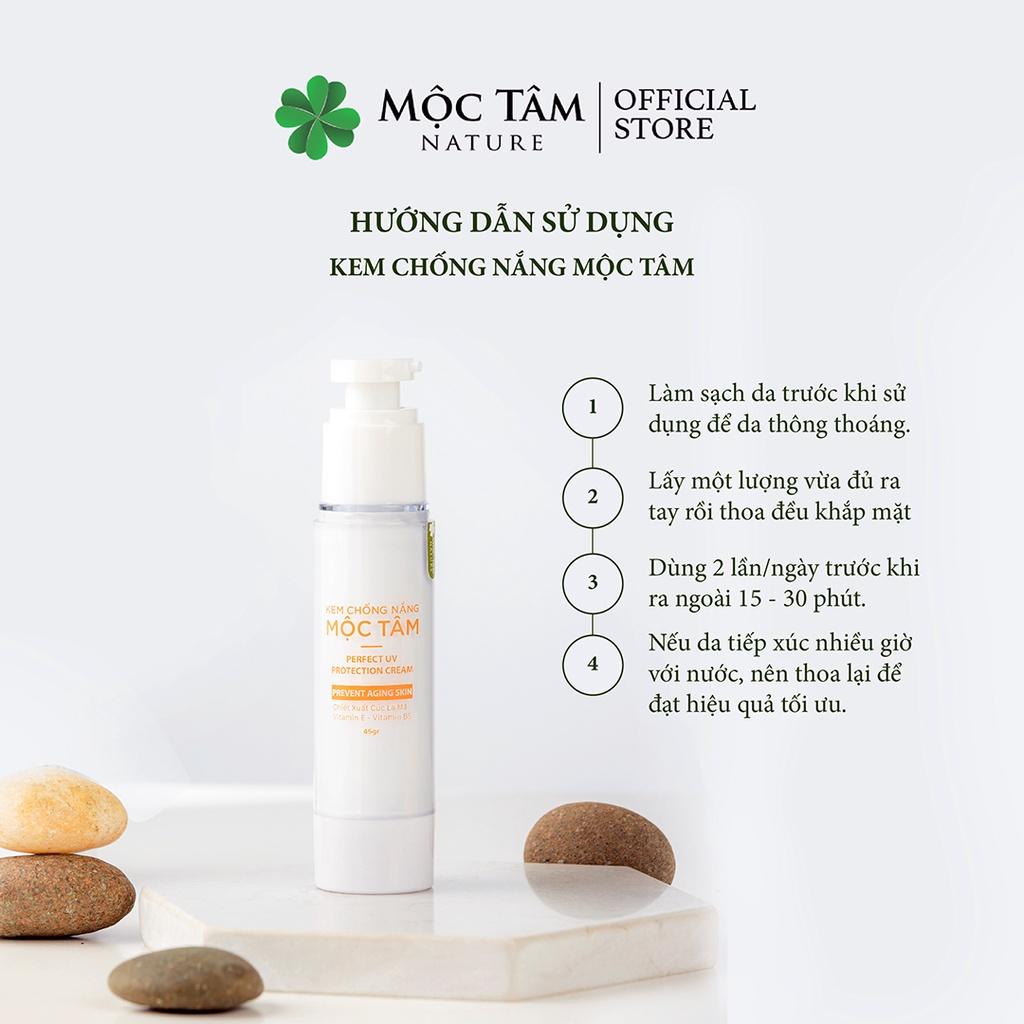 Kem Chống Nắng Mộc Tâm SPF50 PA+++ 45g - Ngăn Chặn Tia UV, Dưỡng Ẩm, Ngừa Lão Hóa