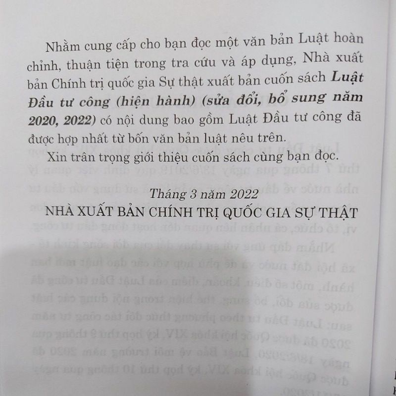 Sách Luật Đầu Tư Công - Xuất Bản Năm 2019