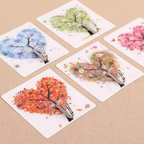 BỘ 5 MÓC TREO VẬT DỤNG DÁN TƯỜNG HỌA TIẾT 3D ĐỘC ĐÁO SIÊU DÍNH NHIỀU HÌNH CHỊU LỰC TỐT CHẮC CHĂN BỀN ĐẸP