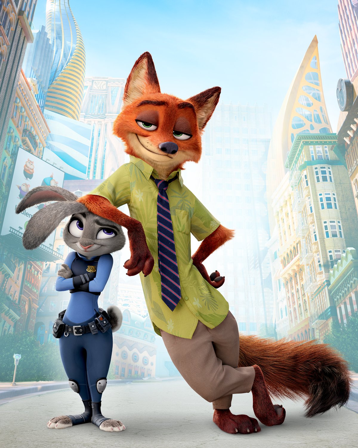 Mô Hình Lắp Ráp Cáo Và Thỏ Zootopia, Mảnh Trơn Cáo Nick Và Thỏ Judy