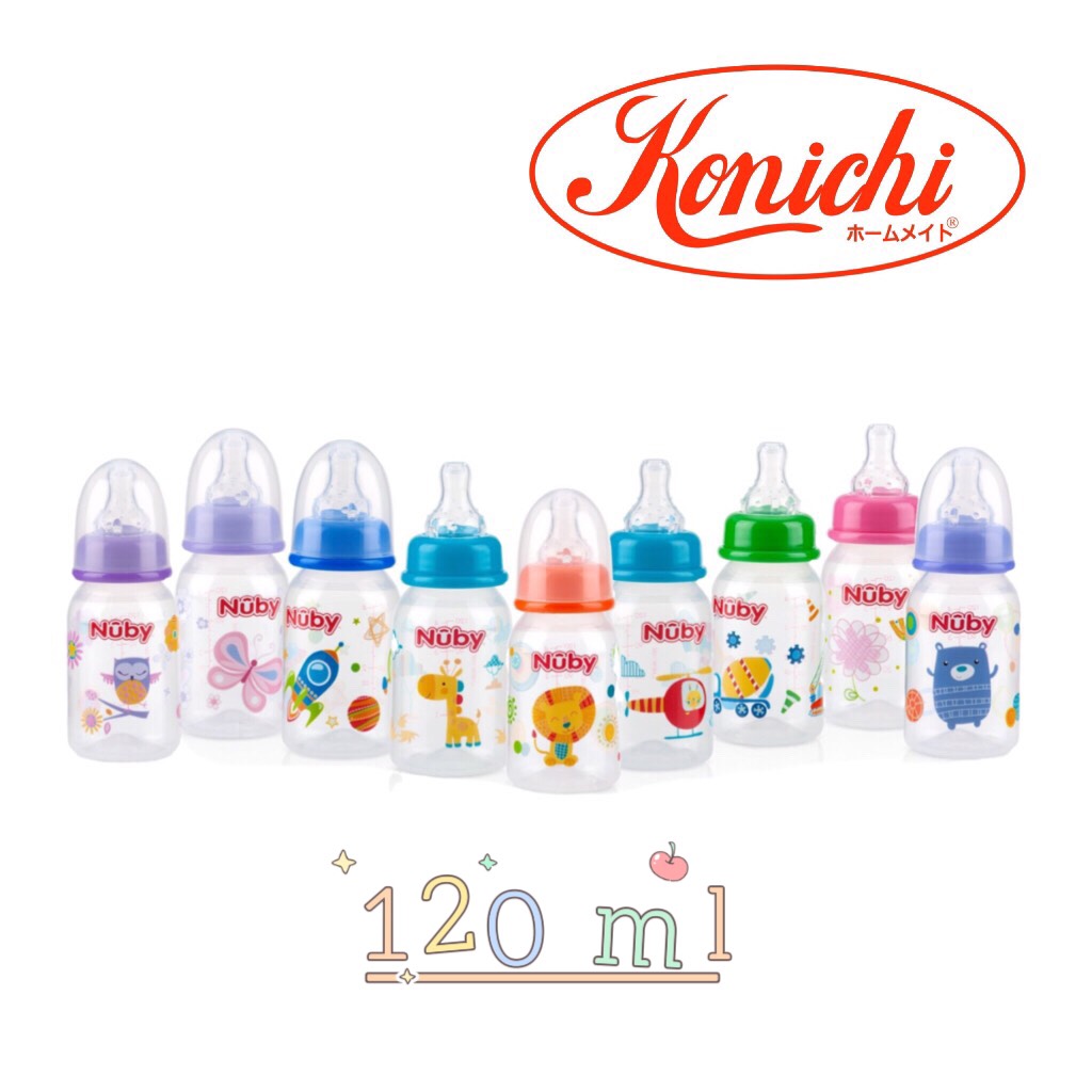 [ 1161-Nuby ] Bình sữa chống sặc cổ hẹp Nuby 120ml ( 3m+ )