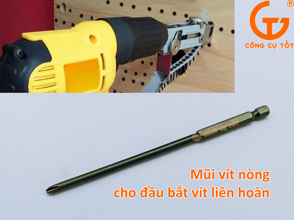 Mũi vít nòng của đầu bắt vít liên hoàn