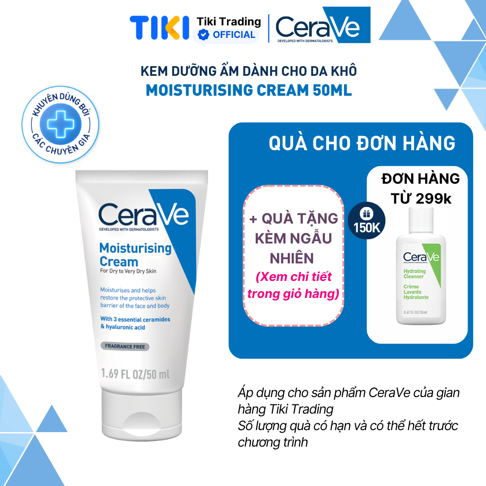 Kem dưỡng ẩm dành cho da khô CeraVe Moisturising Cream 50ml