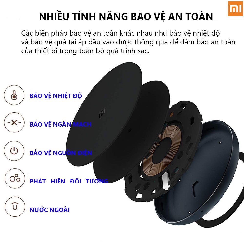 [Bản Quốc Tế] Đế Sạc Không Dây Xiaomi Mi Wireless Charging Pad Chuẩn Qi Sạc Nhanh 10W Max - Hàng Nhập Khẩu