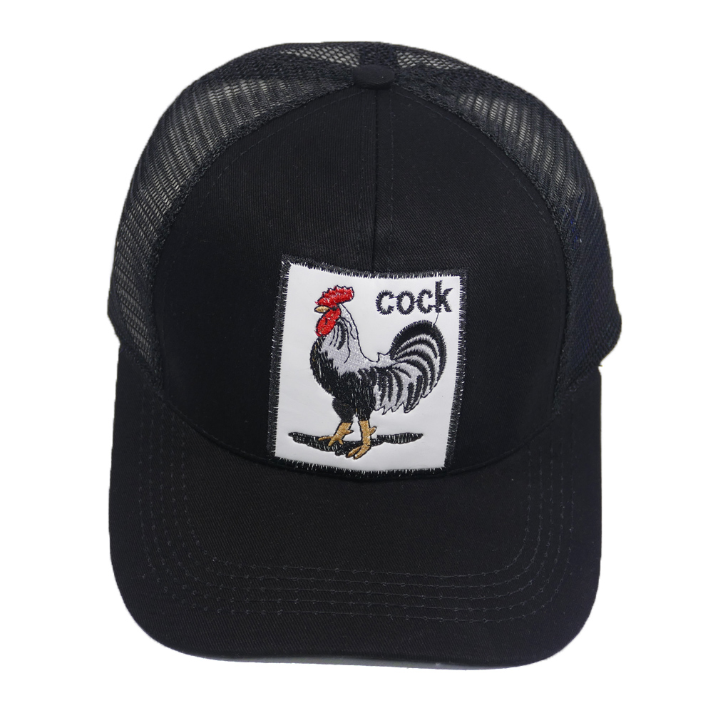 Mũ lưỡi trai lưới thêu hình con gà trống COCK thoáng mát, khóa nhựa bền đẹp thời trang - Hạnh Dương