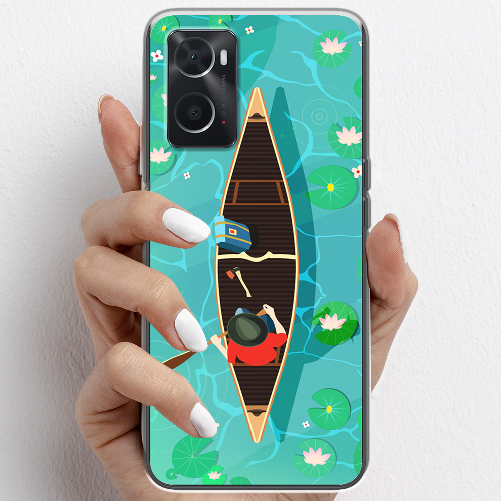 Ốp lưng cho Oppo A76, Oppo A96 nhựa TPU mẫu Chèo thuyền