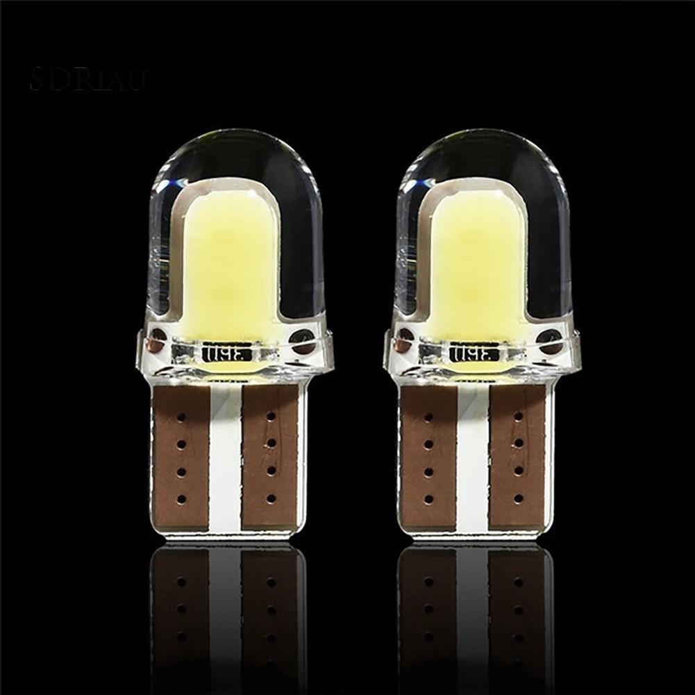 Bộ 10 đèn LED T10 W5W COB ánh sáng trắng chất liệu silicon gắn biển số cho ô tô