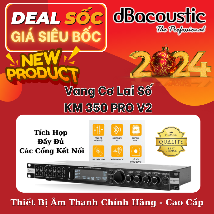 Vang cơ lai số dB Acoustic KM 350PRO V2 - Tặng 1 cặp dây canon - Hàng Chính Hãng