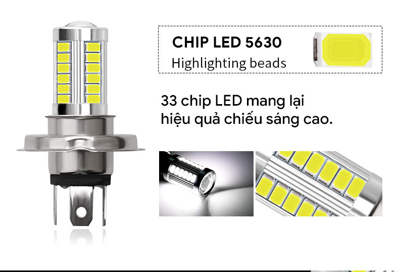 Đèn LED xe chân H4 H7 H8/H11 9005 9006 H5630-33