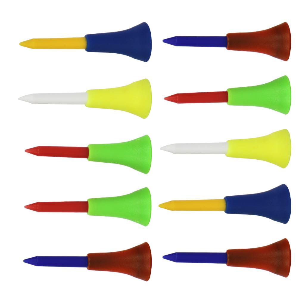 2-5pack 10pcs Golf Tees Plastic Golf Tees Ball Nail for Rubber Cushion Top Tee