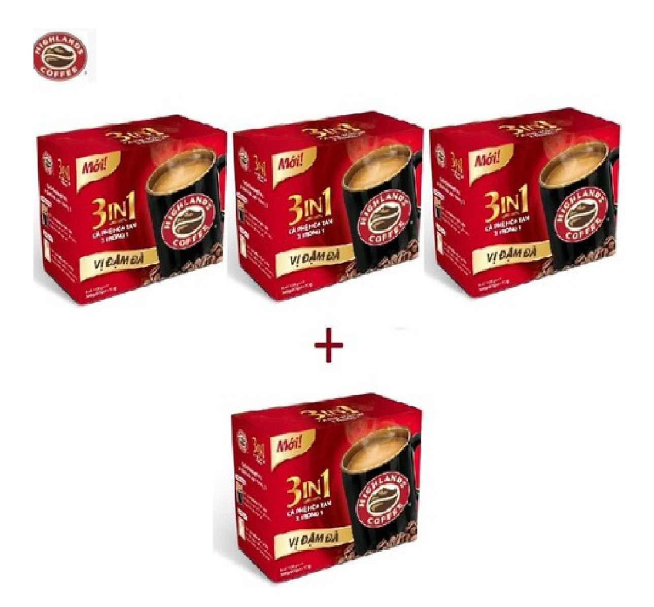 Mua 3 tặng 1 Cà phê hòa tan 3in1 Highlands Coffee 20 gói - 17g