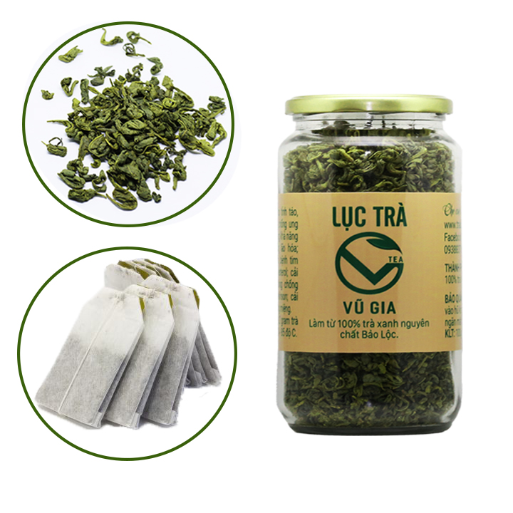 Lục Trà Nguyên Chất Bảo Lộc Vũ Gia + Tặng 5 Túi Lọc Trà