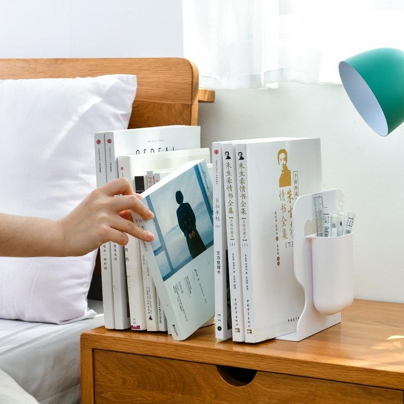 Giá sách để bàn văn phòng có thể thu vào kèm hộp đựng bút sáng tạo kệ sách