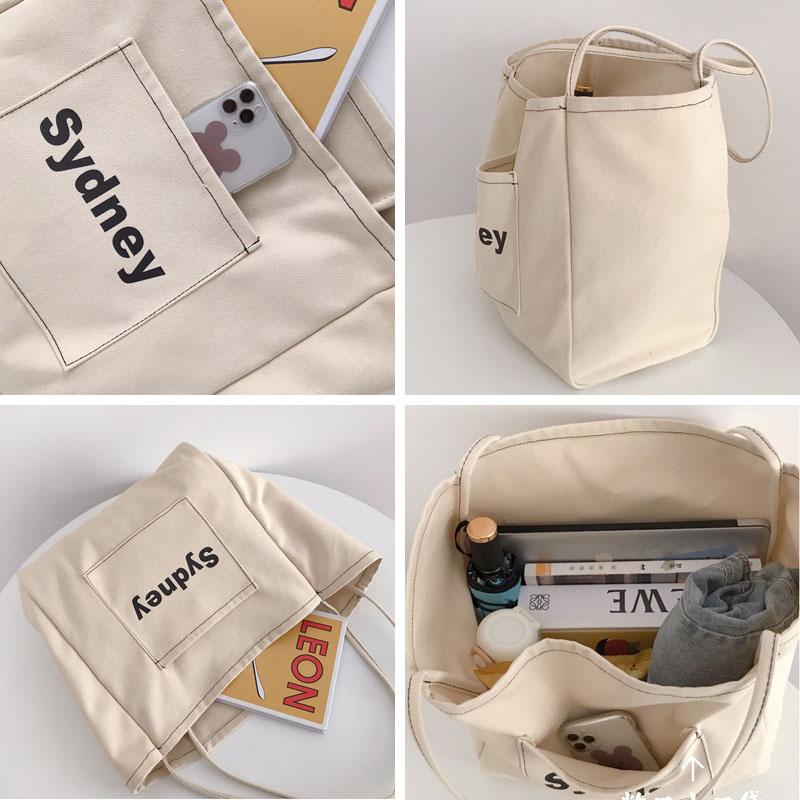 Hylhexyr Đeo Vai Nữ Túi Xách Tay Công Suất Lớn Thường Ngày Hobo Túi Chữ Schoolbag Đơn Giản Vải Shop Túi Tote