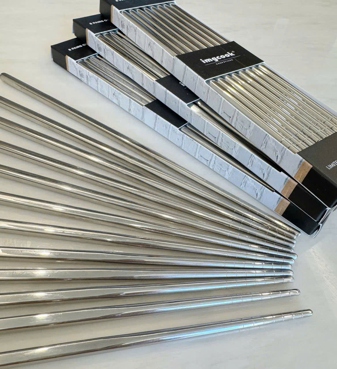 Đũa Inox Imgcook Cao Cấp 304 Chống Trượt – Đũa Ăn Gia Đình An Toàn, Bền Đẹp, Dễ Vệ Sinh- Hàng Chính Hãng MINIIN