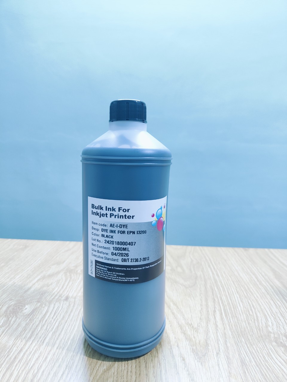 Mực nước dye ink màu đen (BK)  tương thích Epson Dx5 I3200 chai 1 lít, hàng nhập khẩu