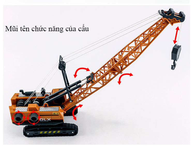 Xe đồ chơi mô hình xe cần cẩu chở hàng DLX  chất liệu nhựa ABS an toàn, chi tiết sắc sảo (hàng nhập khẩu)