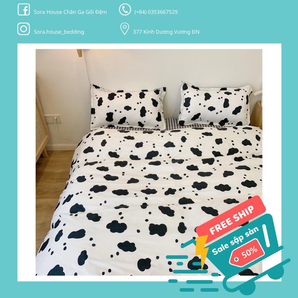 Bộ chăn ga poly bò sữa