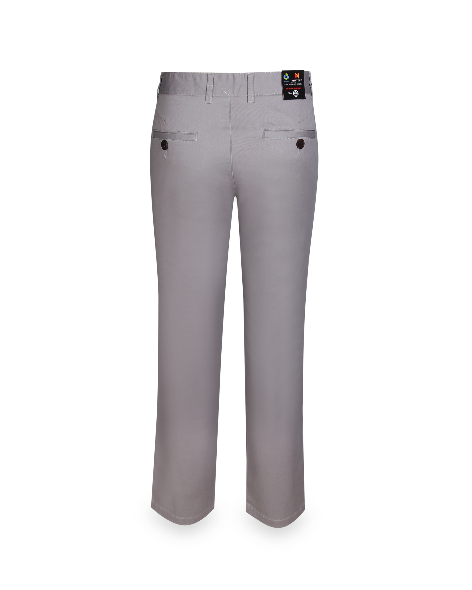 Quần khaki nam không ply ống ôm xám trắng Khatoco Q2M528S0-CNMA005-2006-0