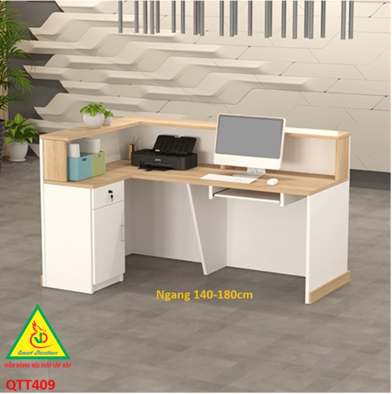 QUẦY LỄ TÂN, QUẦY TIẾP TÂN, QUẦY TÍNH TIỀN, QUẦY THU NGÂN QTT409 - Nội thất lắp ráp Viễn Đông Adv