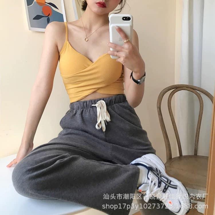 Áo 2 dây vạt chéo ( có lót độn