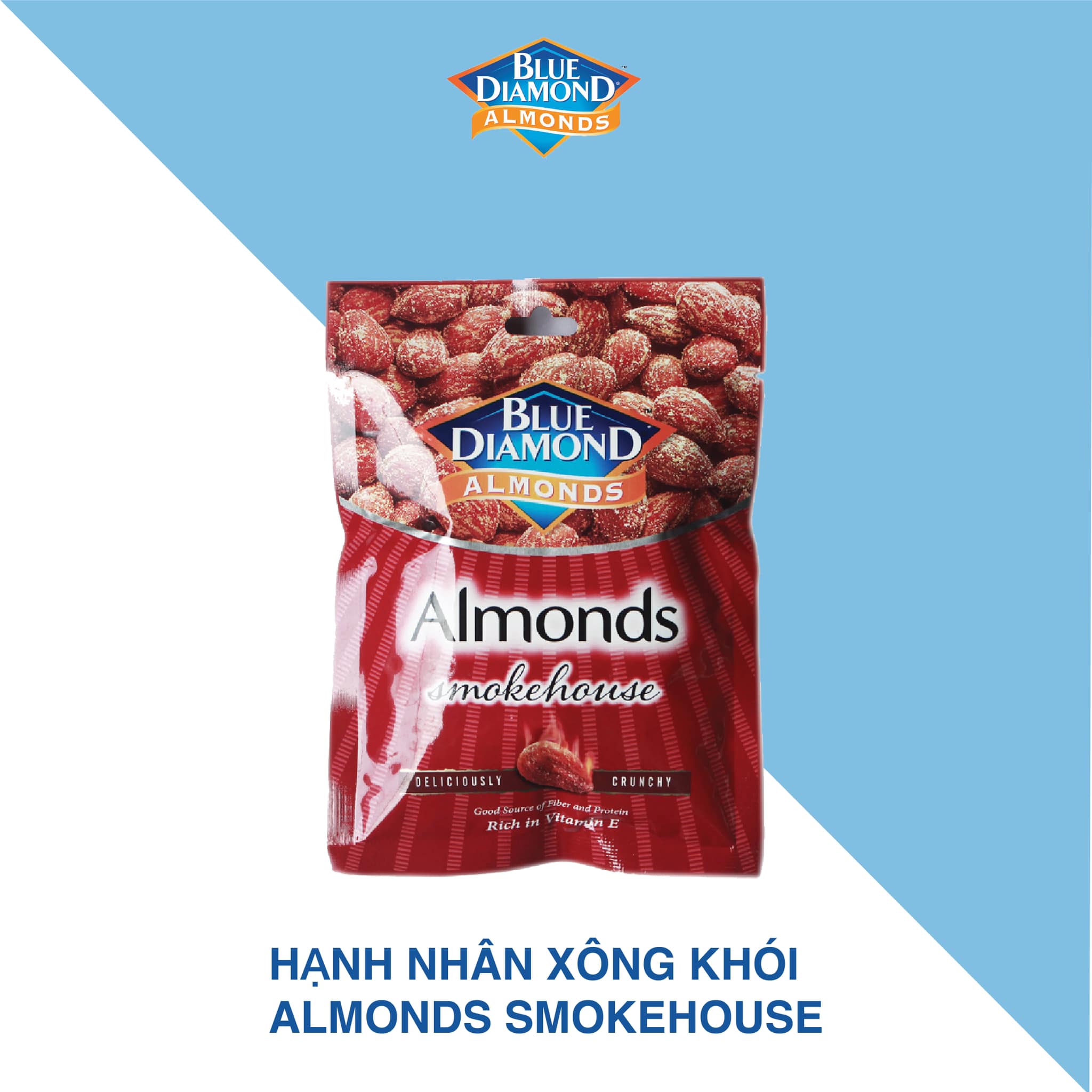 Hạnh nhân BLUE DIAMOND - Vị xông khói Smokehouse - túi 30g