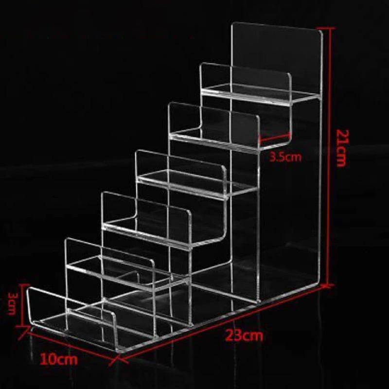 Kệ mica trưng bày sản phẩm, bóp ví, mắt kính, quà tặng, nhiều kích thước - 3mm đen