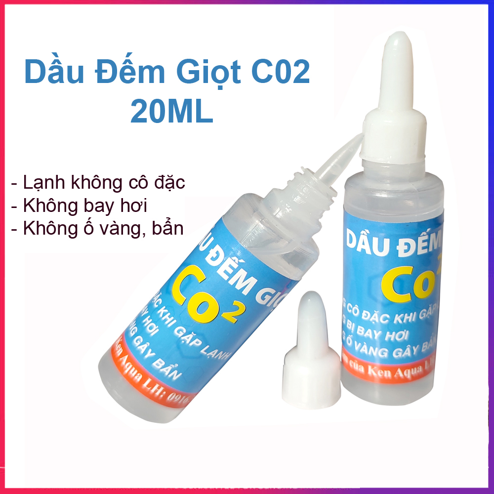 Dầu đếm giọt CO2 lạnh không đông, không ố vàng, bay hơi, bẩn ... dùng cho CO2 Mufan thủy sinh hồ cá 20ML