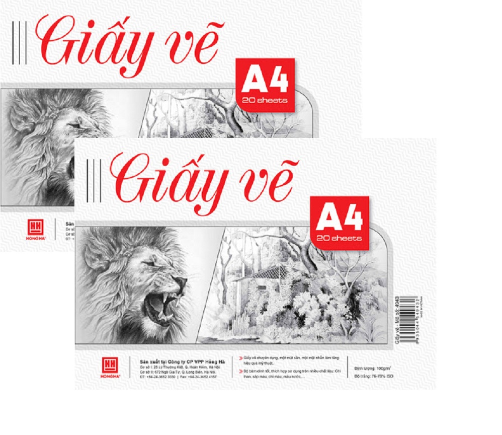 Bộ 2 tập giấy vẽ màu nước A4 Hồng hà