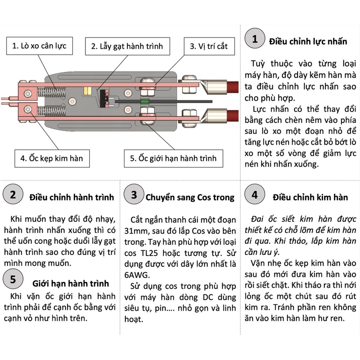 Tay hàn cell pin