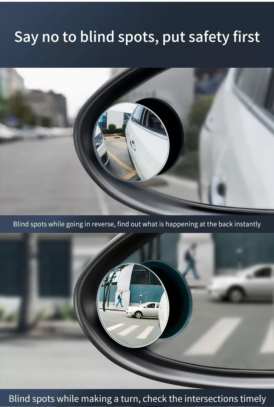 Gương cầu lồi ô tô dán trên gương chiếu hậu tăng góc nhìn chống nước - Gương mini chống điểm mù oto xe hơi, Gương Cầu Lồi Ô Tô Xe Hơi Chiếu Hậu Chống Điểm Mù Cho Xe