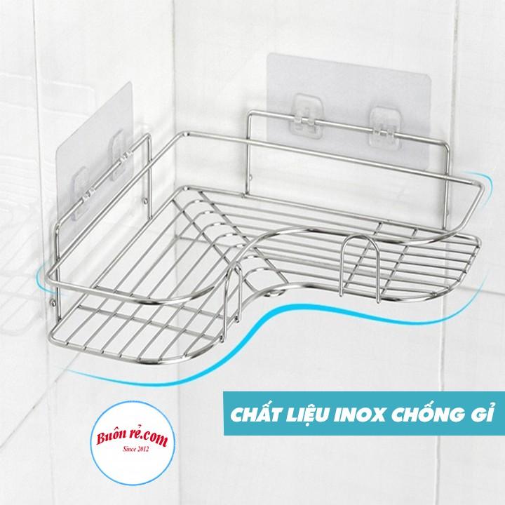 Kệ inox dán góc tường - giá đựng đồ trong nhà tắm cao cấp br01409