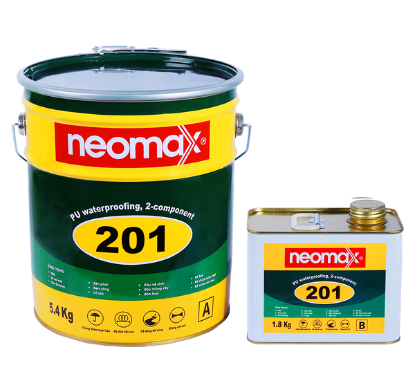 Chống thấm lộ thiên Neomax 201, không cần đục gạch, chống tia cực UV, độ đàn hồi cao, thi công đơn giản