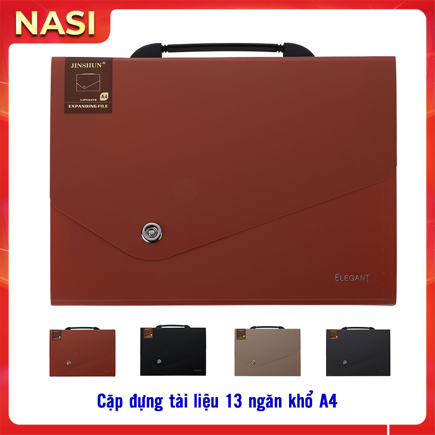 Cặp đựng tài liệu TL1001 NASI nhiều ngăn khổ A4 13 ngăn phân trang tiện lợi tập file đựng lưu trữ hồ sơ cho học sinh sinh viên văn phòng túi đựng tài liệu nhựa PP cao cấp