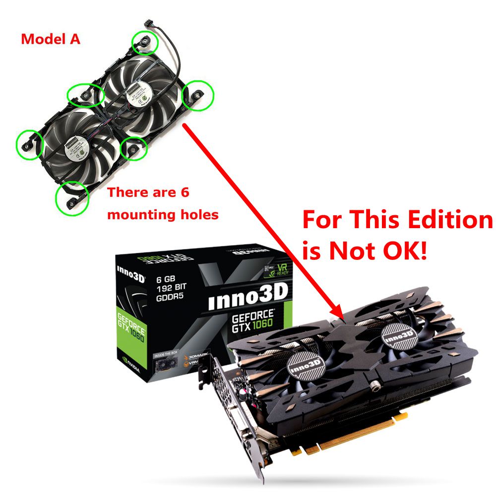 Hình ảnh 2pcs/set Inno GTX1070TI/1070 GPU VGA Card Cooler Cooling Fan Replacement For GEFORCE GTX 1070 GTX1070 TI X2 V2 Graphics